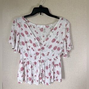 Button up floral blouse